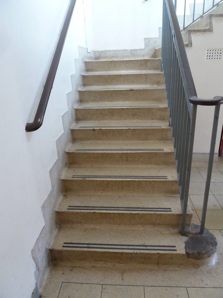 Terrazzo staircase before repair & restoration