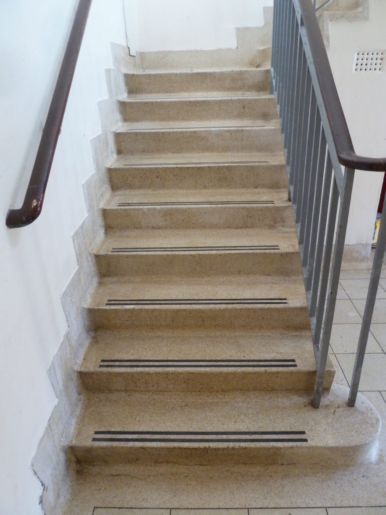 Terrazzo staircase after repair & restoration